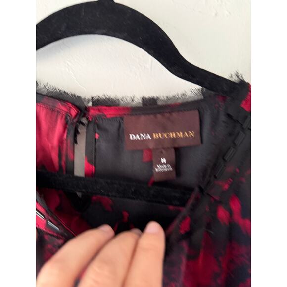 Dana Buchman Y2k Size Medium Red‎ Black Vampire Dark Romantic Sleeveless Top - Picture 9 of 9